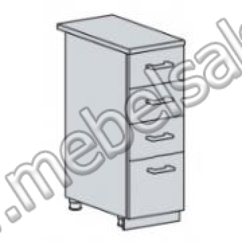 НУВЕЛЬ ШКАФ НИЖНИЙ 300 С 4 ЯЩИКАМИ (ШН4Я 300)
